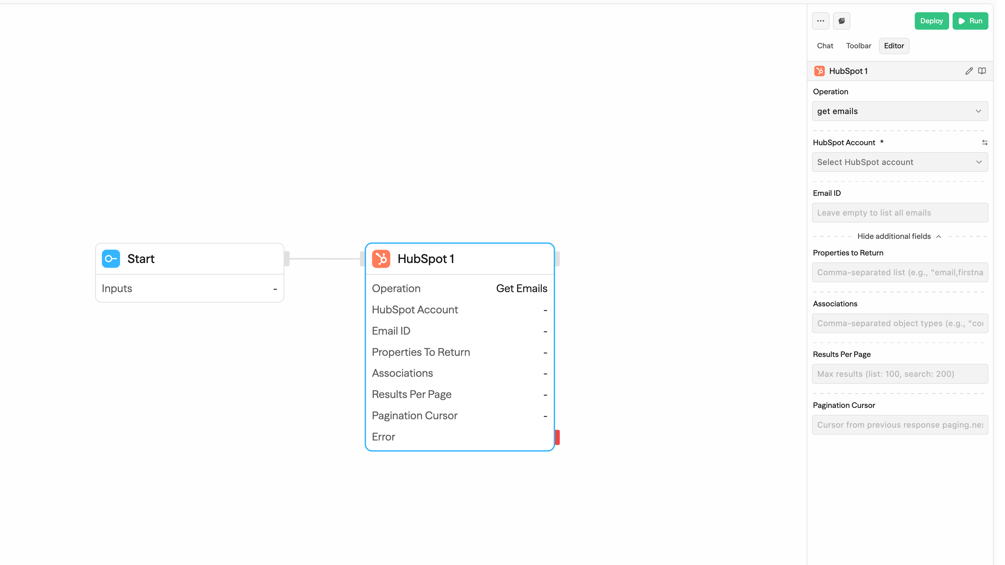 Get emails tool on Sim